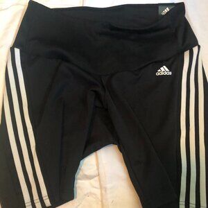 NWT - adidas Plus Size High-Rise Short 2 Move 3 Stripe Design Sport Black 1X
